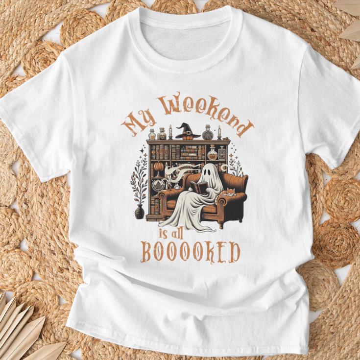 Reading Ghost Halloween Library Weekend Book Lovers Women Premium Tri-Blend T-Shirt Gifts for Old Men