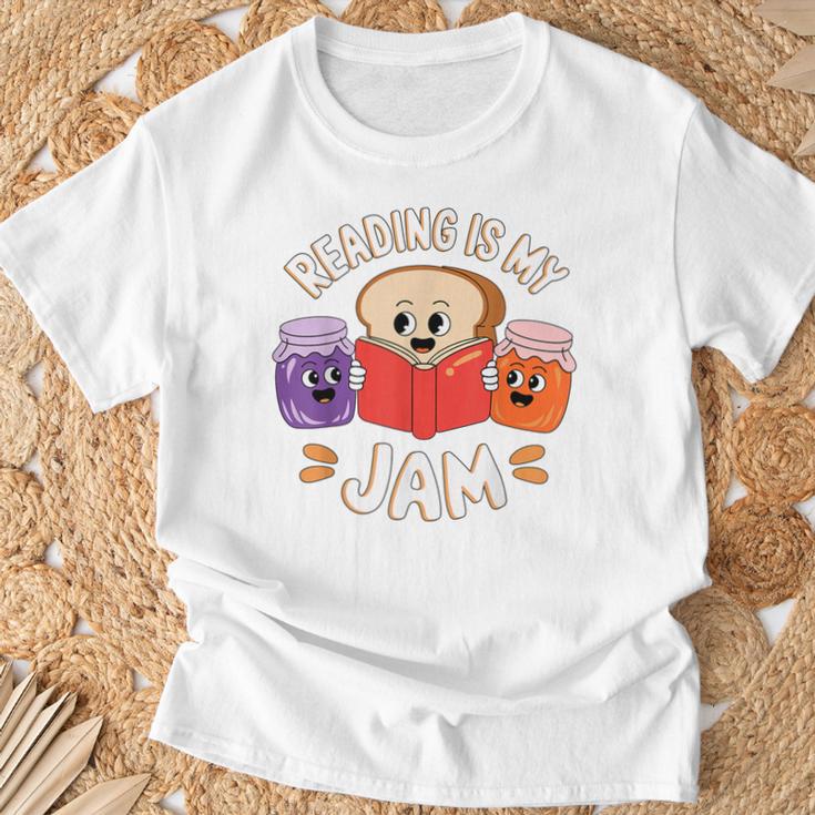 Reading Is My Jam Bookworm Book Librarian T-Shirt Gifts for Old Men