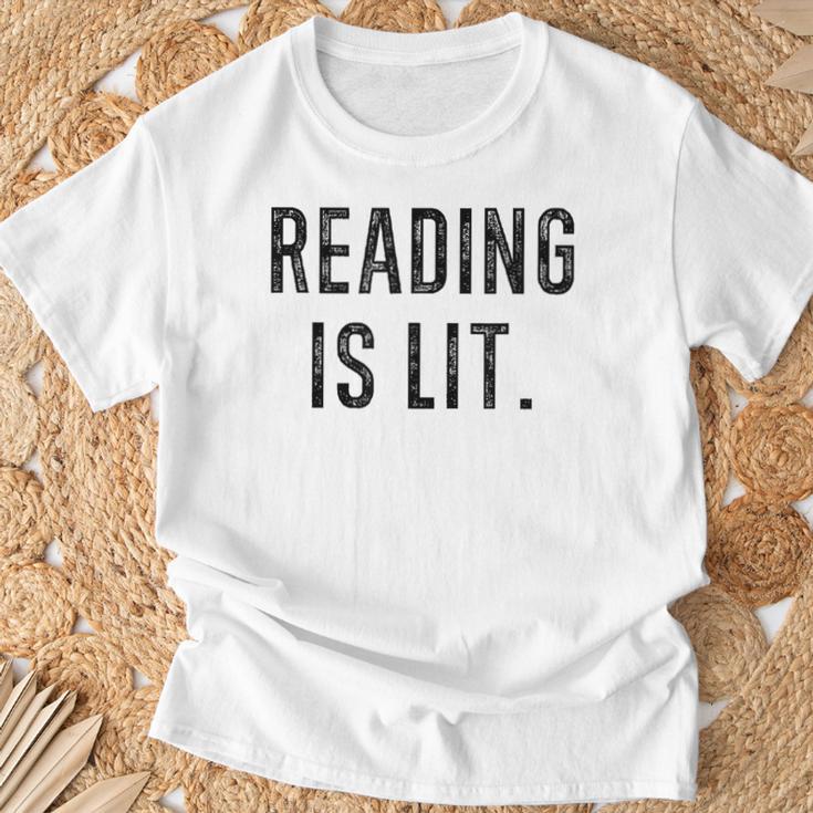 Reading Is Lit English Teacher Book Lovers T-Shirt Gifts for Old Men