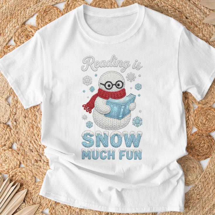 Reading Is Snow Much Fun Book Lover Winter Snowman Humor T-Shirt Gifts for Old Men Reading Is Snow Much Fun Book Lover Winter Snowman Humor T-Shirt Gifts for Old Men