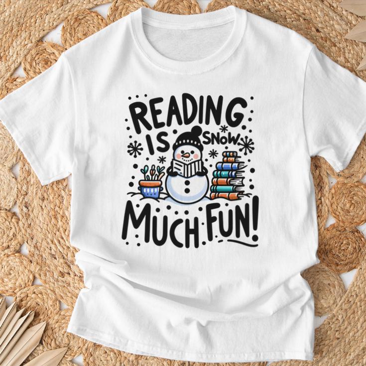 Reading Is Snow Much Fun Winter Bookworm Loves Reading Book T-Shirt Gifts for Old Men Reading Is Snow Much Fun Winter Bookworm Loves Reading Book T-Shirt Gifts for Old Men