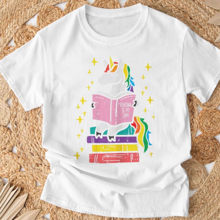 Reading Unicorn Cute Book Lover Bookworm Women Girls T-Shirt Gifts for Old Men