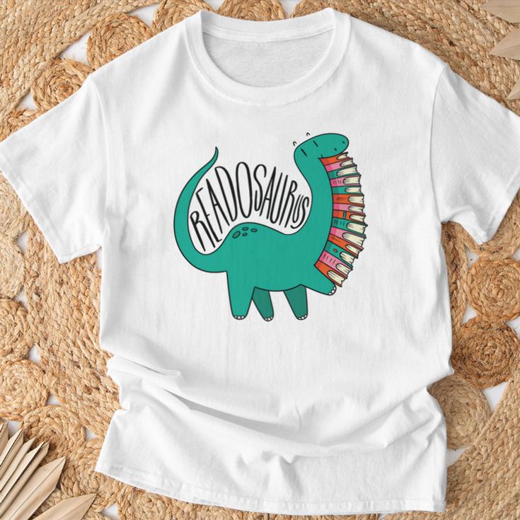 Readosaurus Cute Dinosaur Reading Books Reading T-Shirt Gifts for Old Men Readosaurus Cute Dinosaur Reading Books Reading T-Shirt Gifts for Old Men