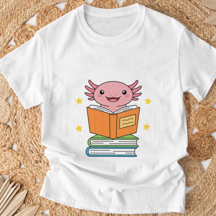 Readsalot Axolotl Reading Kids Book Lover Librarian Premium Tri-Blend T-Shirt Gifts for Old Men Readsalot Axolotl Reading Kids Book Lover Librarian Premium Tri-Blend T-Shirt Gifts for Old Men