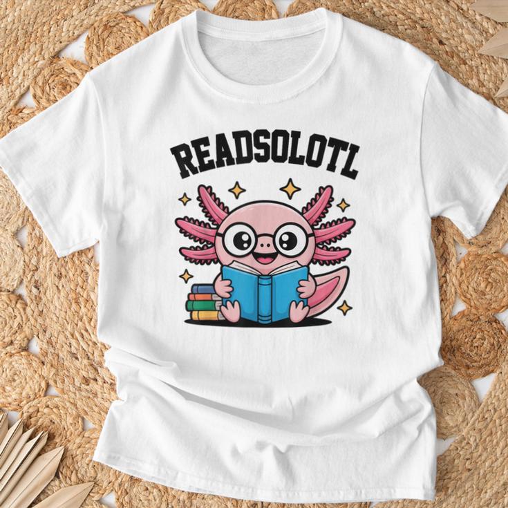 Readsolotl Pink Kawaii Axolotl Book Lover Reading T-Shirt Gifts for Old Men Readsolotl Pink Kawaii Axolotl Book Lover Reading T-Shirt Gifts for Old Men