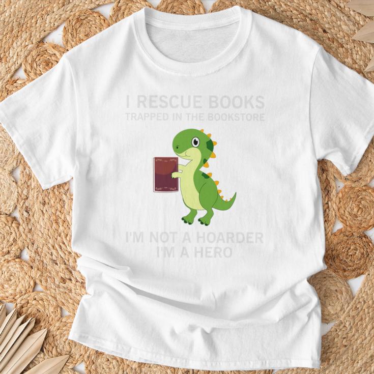 I Rescue Book Trapped In The Bookstore I'm Not A Hoarder T-Shirt Gifts for Old Men