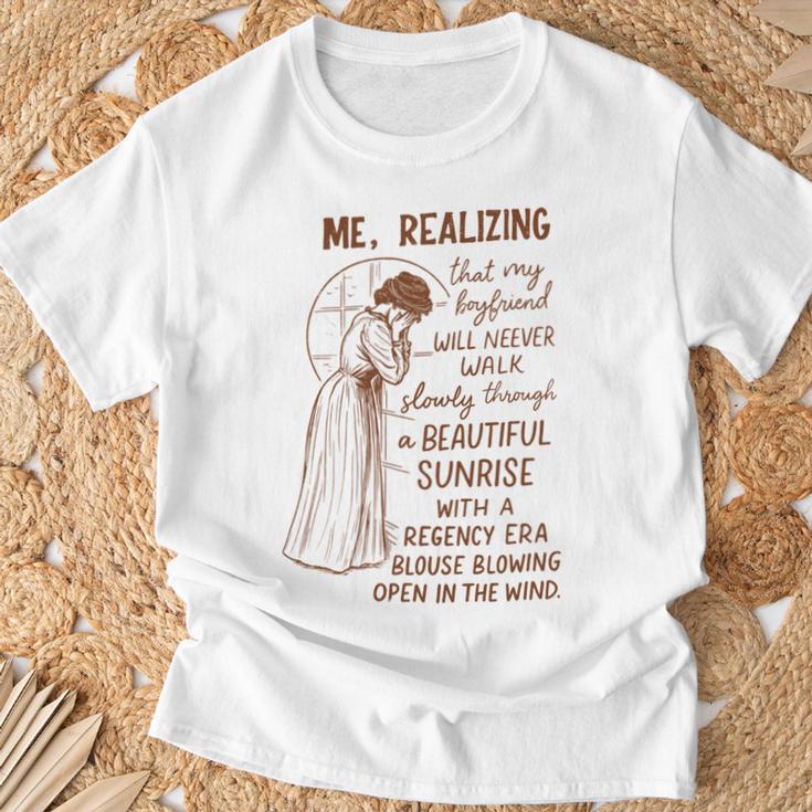 Romance Book Reader Bookish Me Realizing That My Boyfriend T-Shirt Gifts for Old Men