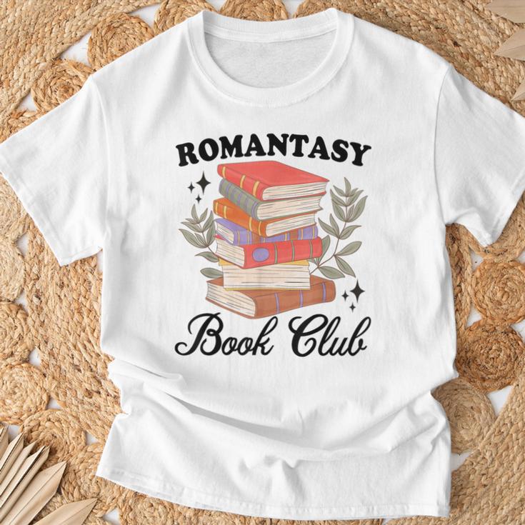 Romantasy Book Club Fantasy Bookish Reading Banned Books T-Shirt Gifts for Old Men