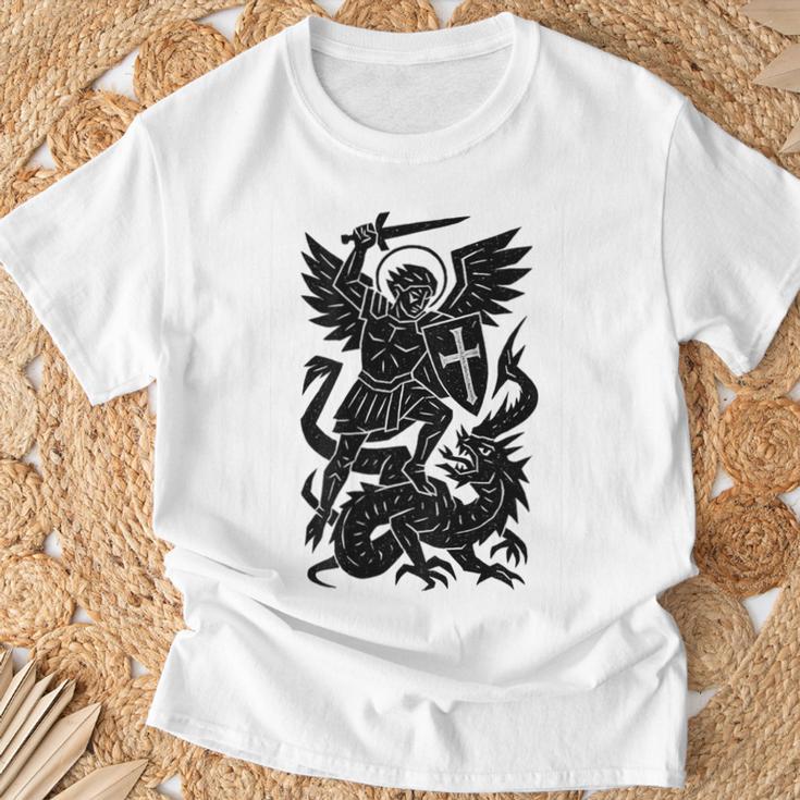 San Jorge Y El Dragón -Anto Católico Ortodoxo Camiseta unisex Regalos para ancianos
