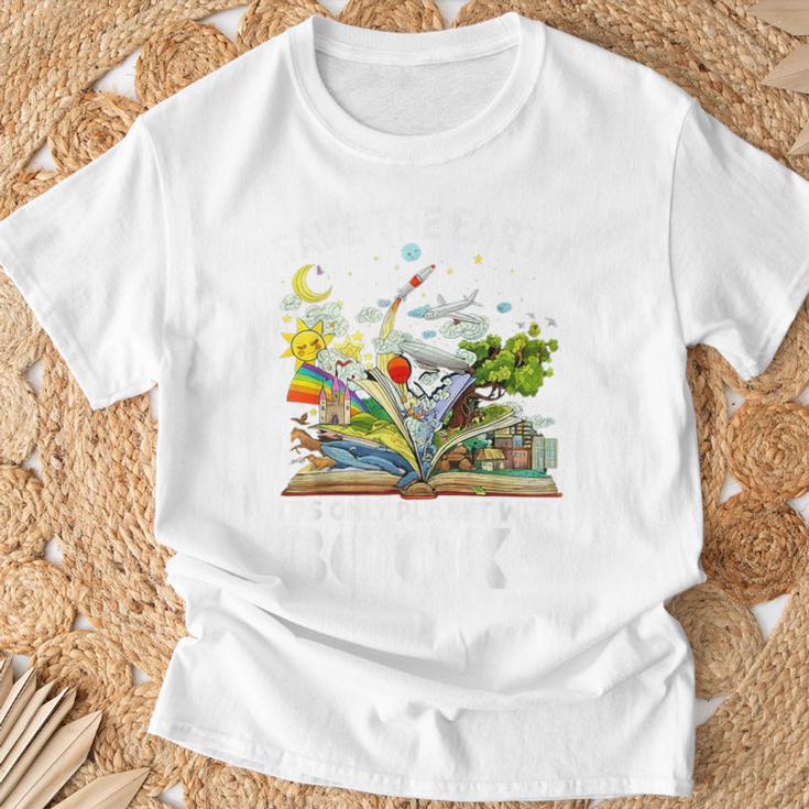 Save Earth It´s Only Planet With Books Reader Earth Day T-Shirt Gifts for Old Men