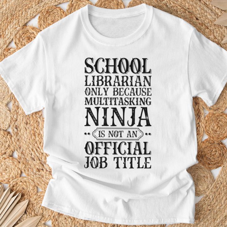 School Librarian Only Vintage Library Book Lover T-Shirt Gifts for Old Men