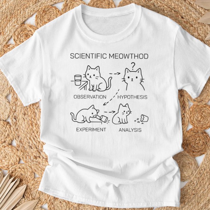 Scientific Meowthod 面白い 科学 猫 先生 生 クール Tシャツ 高齢者への贈り物