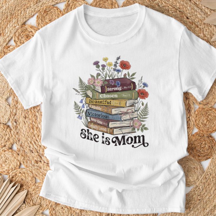She Is Mom Christian Bible Mama Book Reading T-Shirt Gifts for Old Men She Is Mom Christian Bible Mama Book Reading T-Shirt Gifts for Old Men
