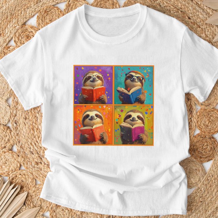 Sloth Love Reading And Sloths Child Book Lover Premium Tri-Blend T-Shirt Gifts for Old Men