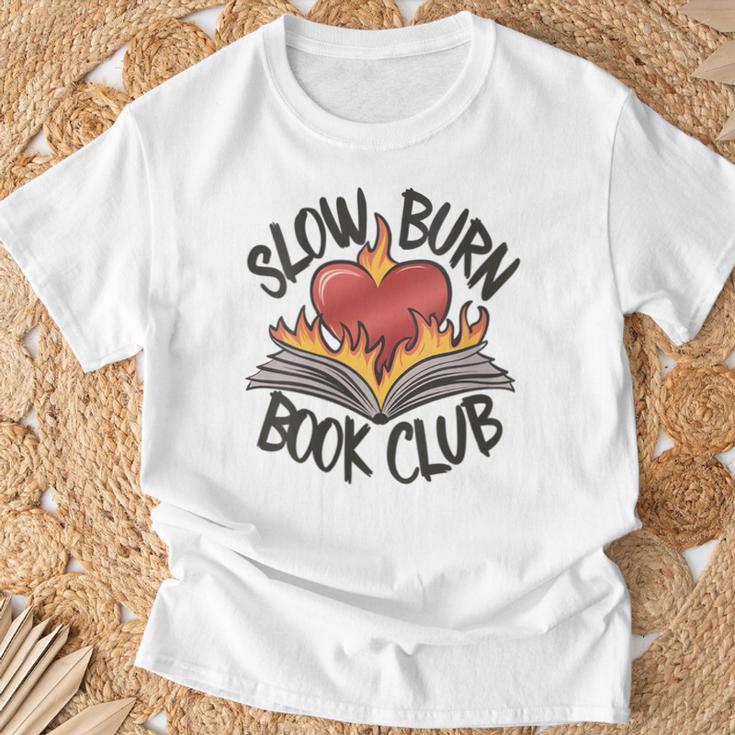 Slow Burn Book Club Romantasy Trope Smut Dark Romance Reader T-Shirt Gifts for Old Men Slow Burn Book Club Romantasy Trope Smut Dark Romance Reader T-Shirt Gifts for Old Men