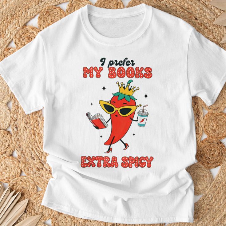 Smut Reader I Prefer My Books Extra Spicy Spicy Book Chili T-Shirt Gifts for Old Men Smut Reader I Prefer My Books Extra Spicy Spicy Book Chili T-Shirt Gifts for Old Men