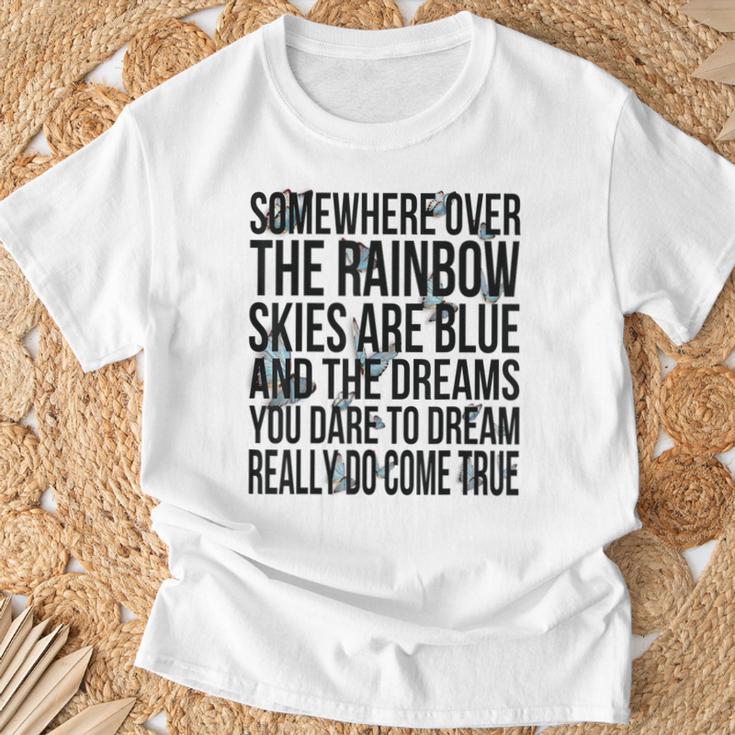 Somewhere Over The Rainbow-メンズ レディース キッズ バタフライ Tシャツ 高齢者への贈り物