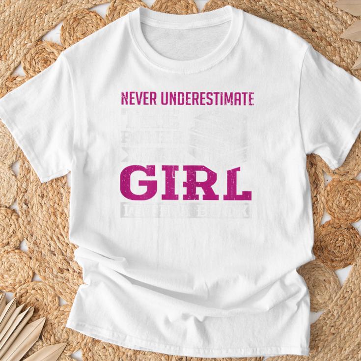 SOMMAS BOOKS Never Underestimate The Power Of a Girl With a Book Reading T-Shirt Gifts for Old Men