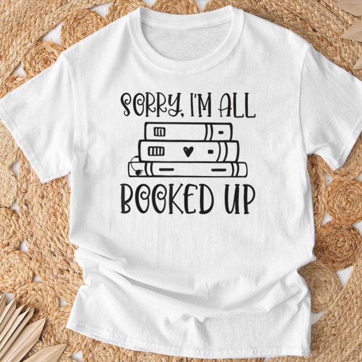 Sorry I'm All Booked Up Book Lover T-Shirt Gifts for Old Men