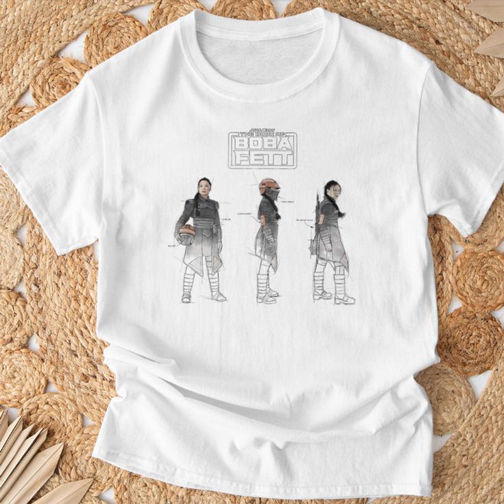 Star Wars The Book Of Boba Fett Fennec Painted Sketches T-Shirt Gifts for Old Men