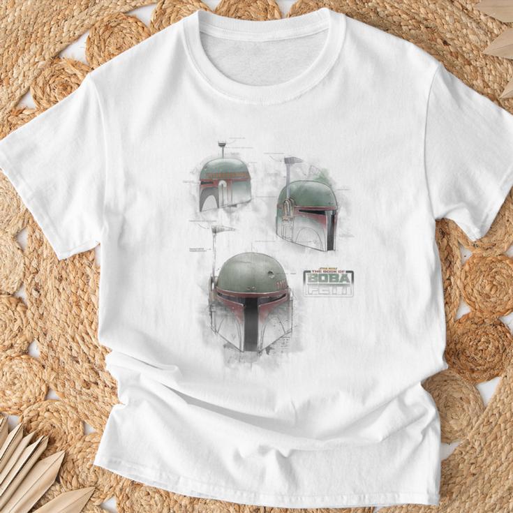 Star Wars The Book Of Boba Fett Helmet Schematic V-3 T-Shirt Gifts for Old Men
