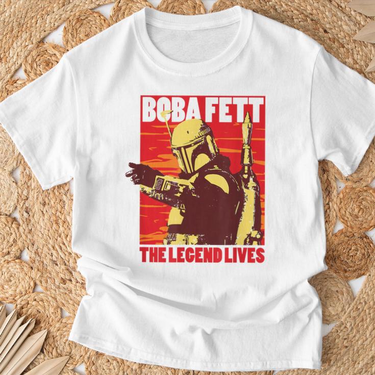 Star Wars The Book Of Boba Fett The Legend Lives Poster V-2 T-Shirt Gifts for Old Men