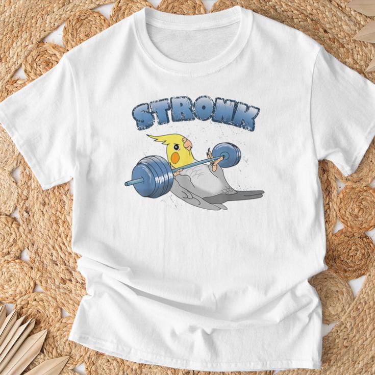 Stronk オカメインコ フィットネス オウム ワークアウト オカメインコ 鳥 ミーム Tシャツ 高齢者への贈り物