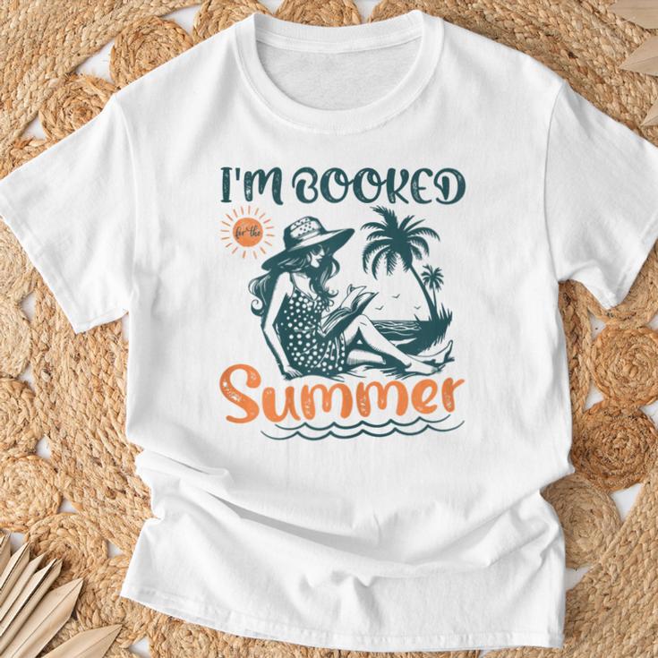 Summer Reading Books Lover I'm Booked For The Summer T-Shirt Gifts for Old Men