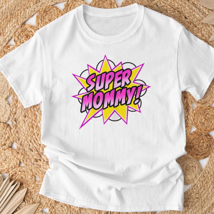 Super Mommy Comic Book Superhero Mother's Day T-Shirt Gifts for Old Men