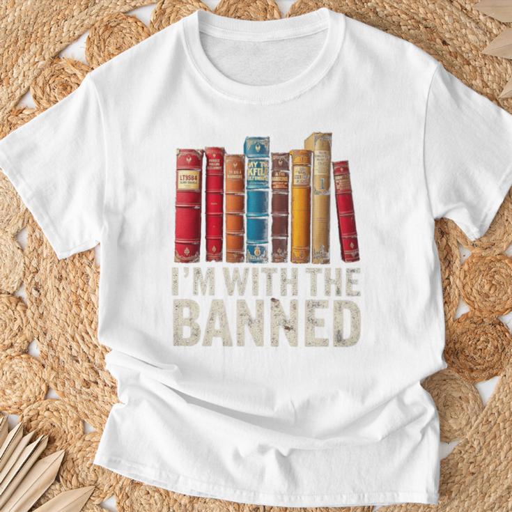 Support Banned Books Freedom I'm With The Banned T-Shirt Gifts for Old Men Support Banned Books Freedom I'm With The Banned T-Shirt Gifts for Old Men