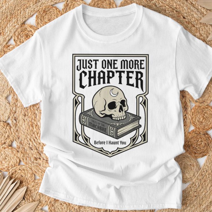 Tales Of The Macabre Skull Book Gothic Books Reading Lover T-Shirt Gifts for Old Men