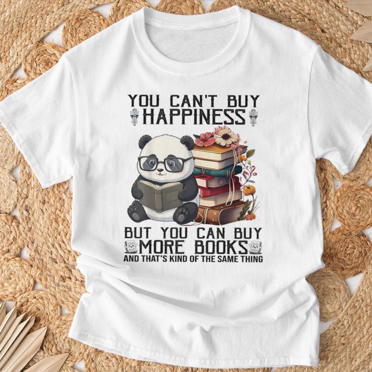 Teacher Bookworm Book Lover Panda Reading Book Librarian Tee T-Shirt Gifts for Old Men