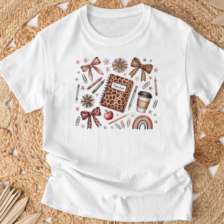 Teacher Coquette Bow Book First Day Of School Back To School T-Shirt Gifts for Old Men Teacher Coquette Bow Book First Day Of School Back To School T-Shirt Gifts for Old Men