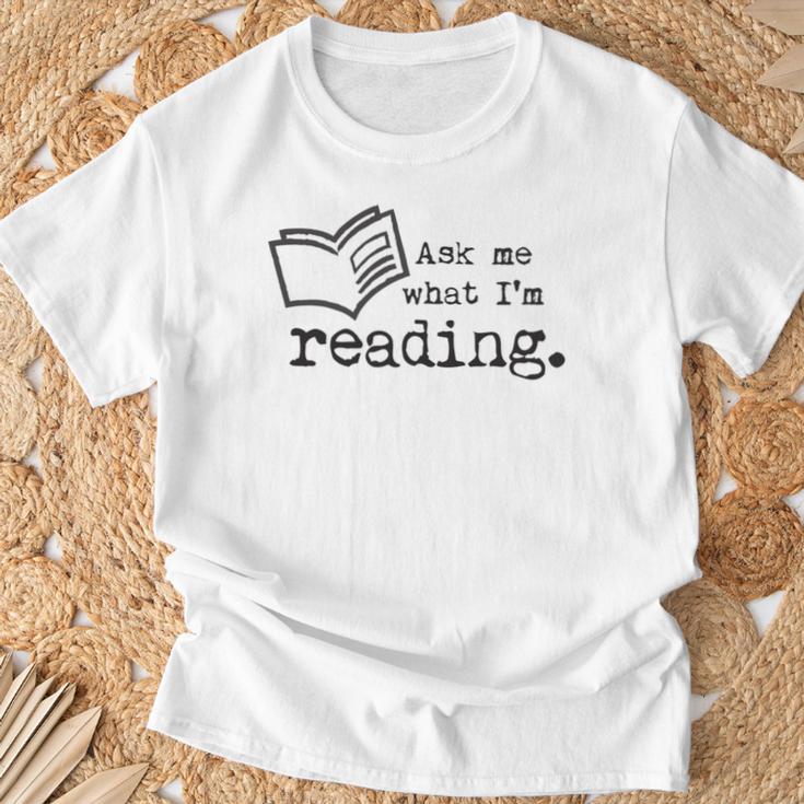 AS Tees Ask Me What I'm Reading Book Literature Love Read T-Shirt Gifts for Old Men