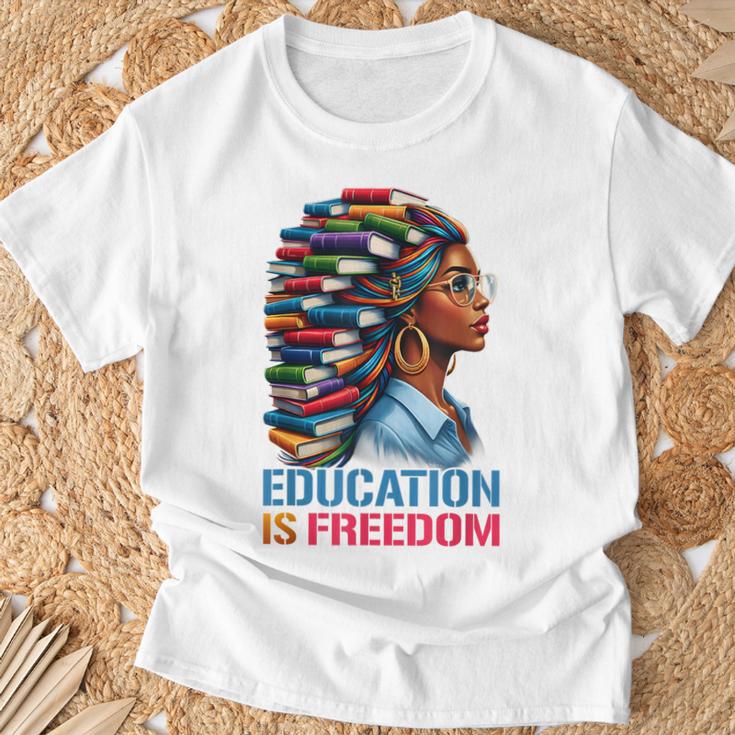 History Education Is Freedom Books Black History T-Shirt Gifts for Old Men History Education Is Freedom Books Black History T-Shirt Gifts for Old Men