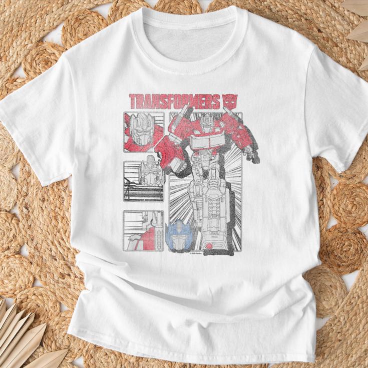 Transformers Optimus Prime Vintage Comic Book Style Panels T-Shirt Gifts for Old Men