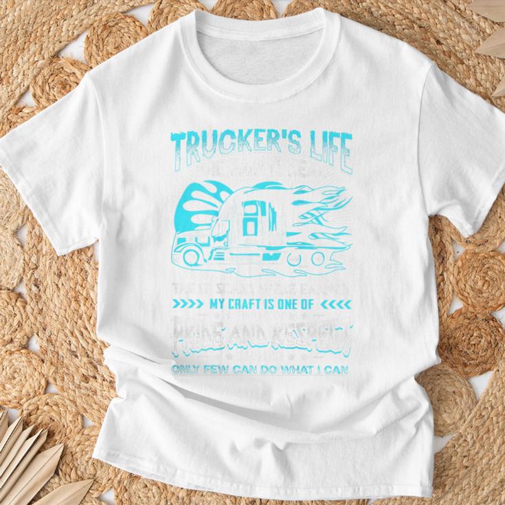 Trucker's Life 面白いトラック運転手トラックバックサイド Tシャツ 高齢者への贈り物