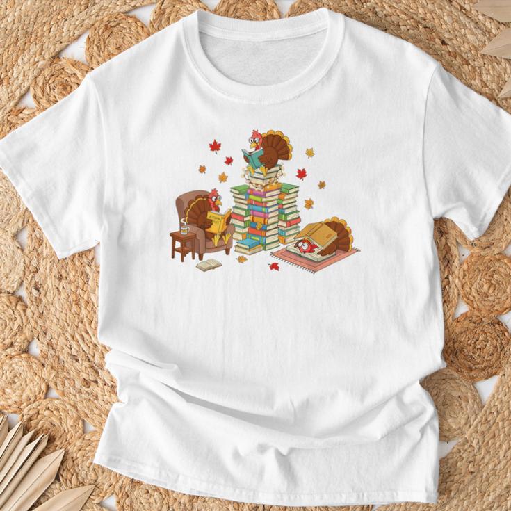 Turkey Reading Books Fall Librarian Book Lover Teacher Kids T-Shirt Gifts for Old Men Turkey Reading Books Fall Librarian Book Lover Teacher Kids T-Shirt Gifts for Old Men