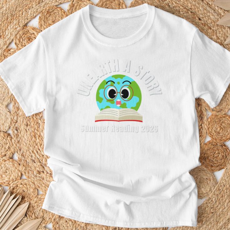 Unearth a Story Summer 2026 Reading Program Earth Read Book Premium Tri-Blend T-Shirt Gifts for Old Men