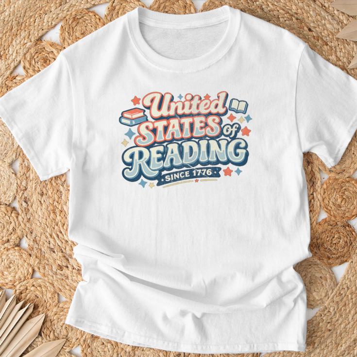 United States Of Reading Patriotic Book Lover Premium Tri-Blend T-Shirt Gifts for Old Men