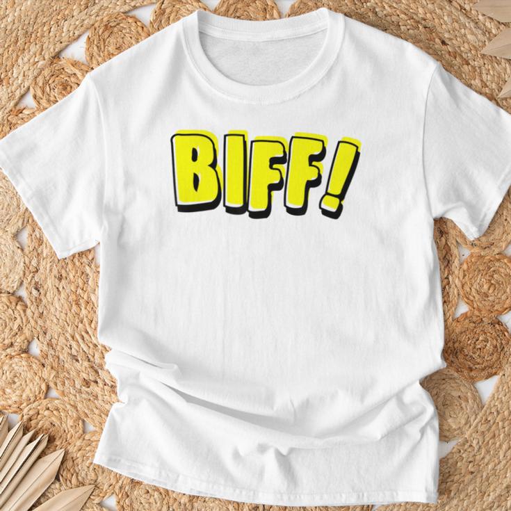 Vintage Comic Book Style Sound Effect Biff T-Shirt Gifts for Old Men