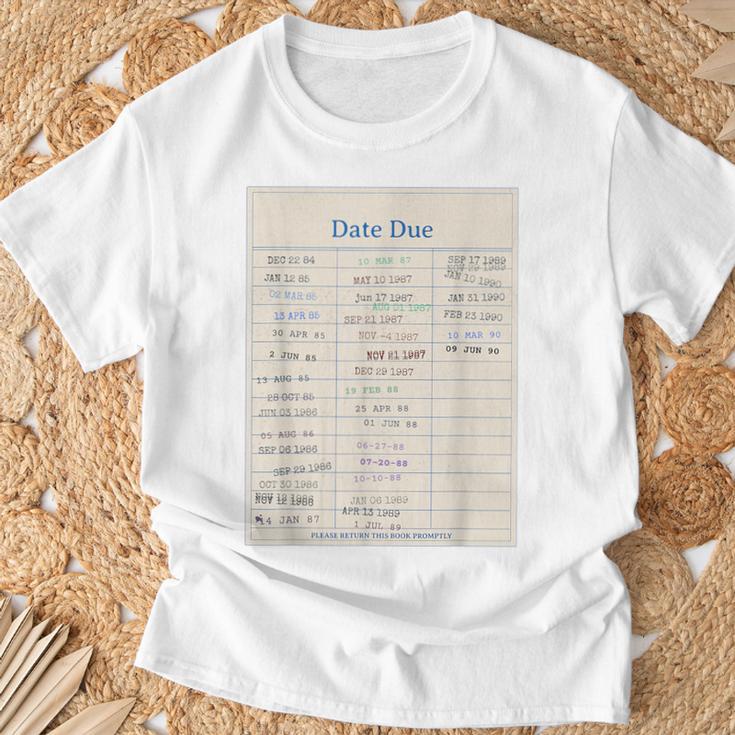 Vintage Library Due Date Card For Book Lovers Librarians T-Shirt Gifts for Old Men Vintage Library Due Date Card For Book Lovers Librarians T-Shirt Gifts for Old Men