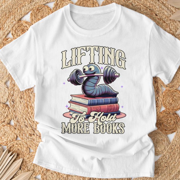 Weightlifting Book Lover Bookworm Lifting To Hold More Books T-Shirt Gifts for Old Men