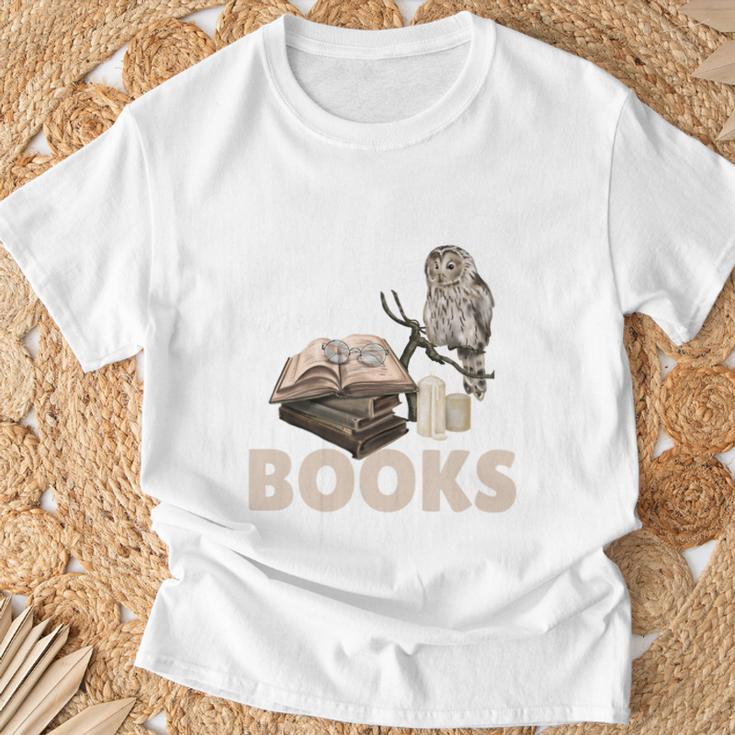 Wild About Reading Owl Wild About Books Librarian Girls Boys Premium Tri-Blend T-Shirt Gifts for Old Men