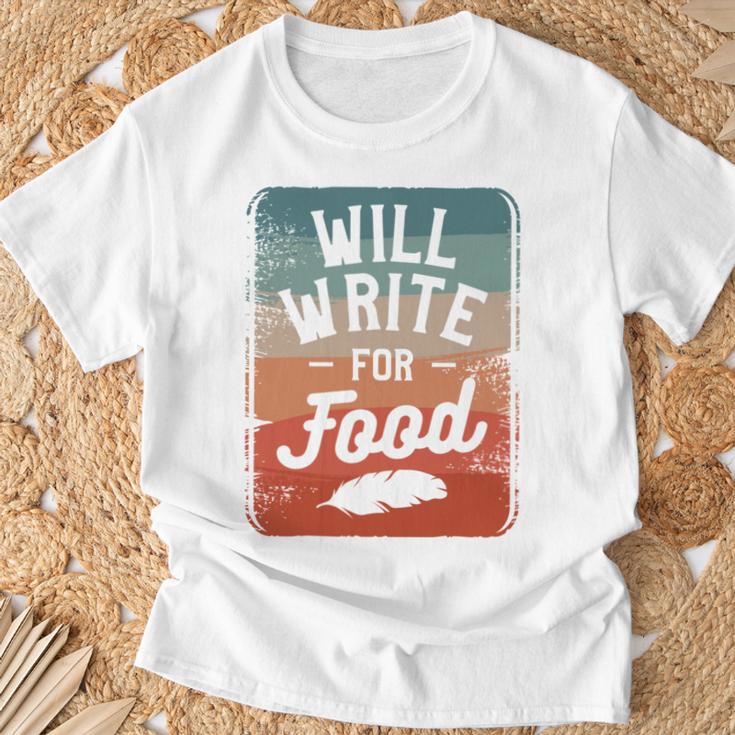Will Write For Food Author Book Writer T-Shirt Gifts for Old Men Will Write For Food Author Book Writer T-Shirt Gifts for Old Men