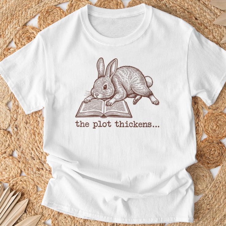 Women's Bookish Rabbit Reading Fiction Novel Book Vintage Bookworms T-Shirt Gifts for Old Men Women's Bookish Rabbit Reading Fiction Novel Book Vintage Bookworms T-Shirt Gifts for Old Men