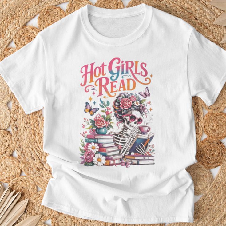 Women's Hot Girls Reader Floral Book Lover Cute Skeleton Reading T-Shirt Gifts for Old Men Women's Hot Girls Reader Floral Book Lover Cute Skeleton Reading T-Shirt Gifts for Old Men