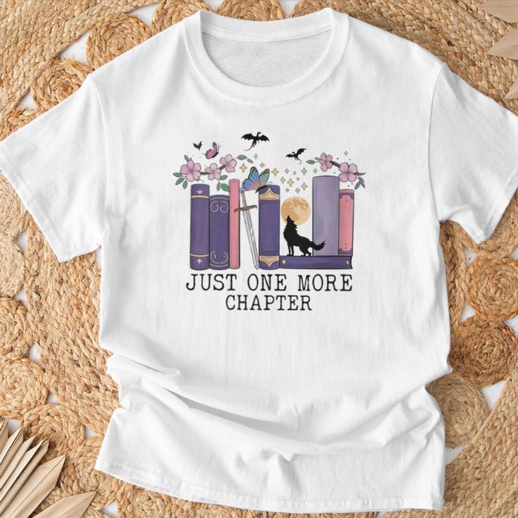 Women's Just One More Chapter Romantasy Book Dragon Bookworm Bookish T-Shirt Gifts for Old Men