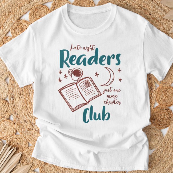 Women's Reading Book Lover Bookish Late A Night Readers Club T-Shirt Gifts for Old Men