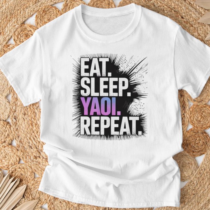 Yaoi Eat Sleep Repeat Manga Anime Book Premium Tri-Blend T-Shirt Gifts for Old Men